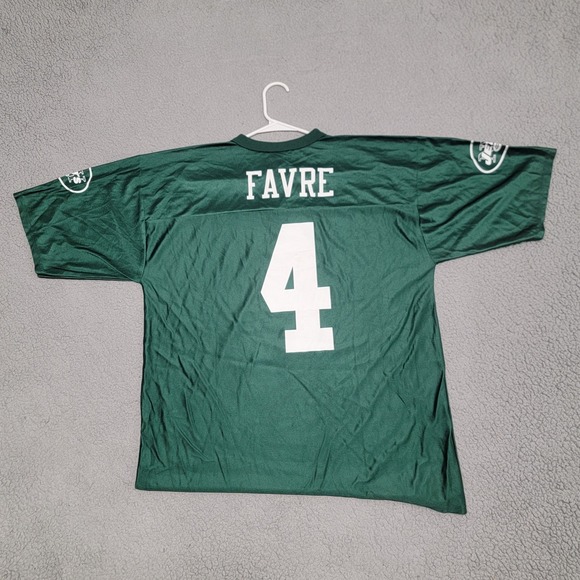 New York‎ Jets Jersey Mens Large Green NFL Football Brett Favre #4 Team Apparel - Picture 4 of 9